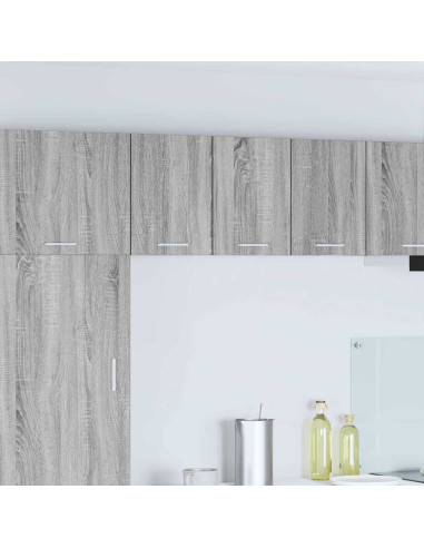 Armadio pensile con porta Riga 2 pcs Grigio Sonoma e Bianco