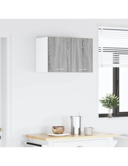 Armadio pensile con porta Riga 2 pcs Grigio Sonoma e Bianco