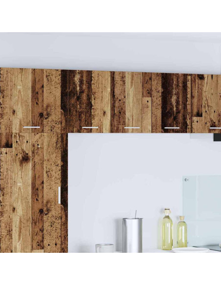 Armadio pensile con porta Riga 2 pcs Rovere Affumicato e Bianco