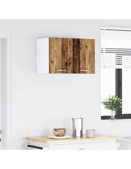 Armadio pensile con porta Riga 2 pcs Rovere Affumicato e Bianco