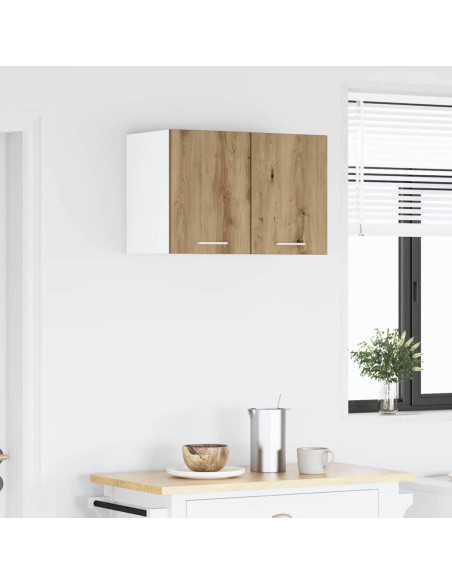 Armadio pensile con porta Riga 2 pcs Rovere Artigiano e Bianco