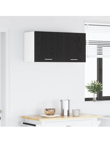 Armadio pensile con porta Riga 2 pcs Rovere Affumicato e Bianco