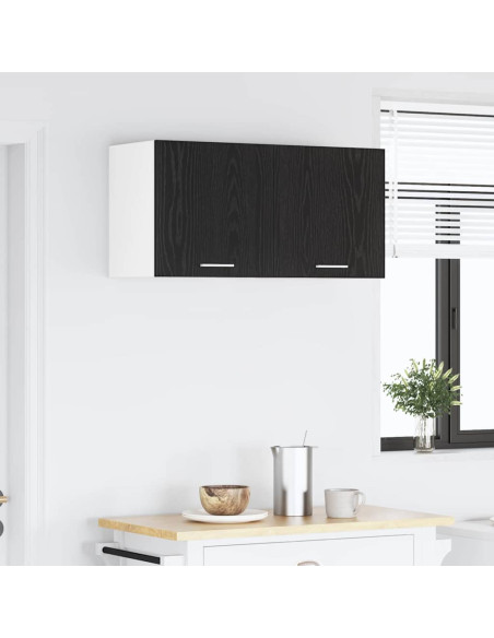 Armadio pensile con porta Riga 2 pcs Rovere Affumicato e Bianco