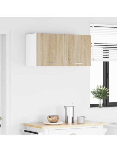 Armadio pensile con porta Riga 2 pcs Quercia Sonoma e Bianca