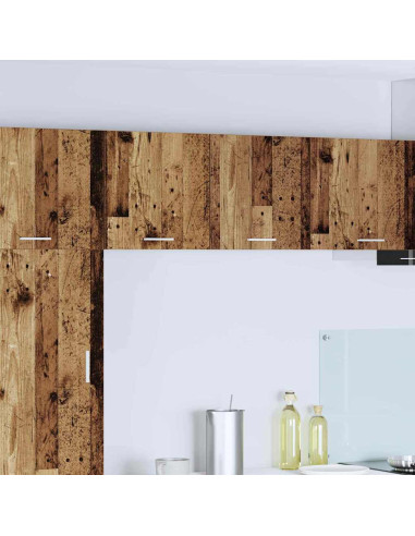 Armadio pensile con porta Riga 2 pcs Rovere Affumicato e Bianco