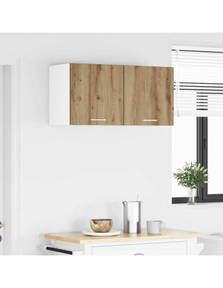 Armadio pensile con porta Riga 2 pcs Rovere Artigiano e Bianco