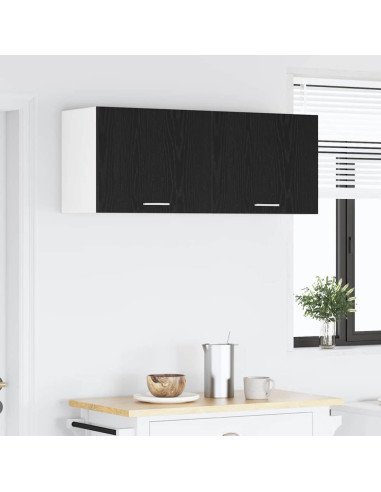 Armadio pensile con porta Riga 2 pcs Rovere Affumicato e Bianco