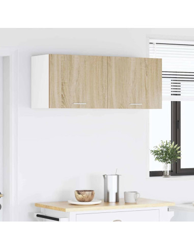 Armadio pensile con porta Riga 2 pcs Quercia Sonoma e Bianca