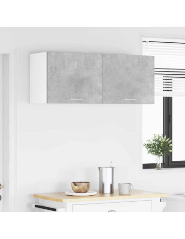 Armadio pensile con porta Riga 2 pcs Grigio Cemento e Bianco