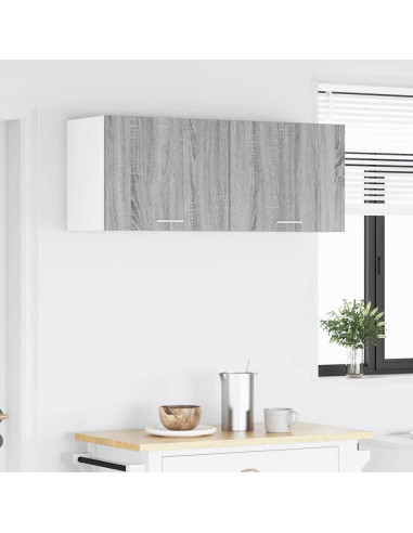 Armadio pensile con porta Riga 2 pcs Grigio Sonoma e Bianco