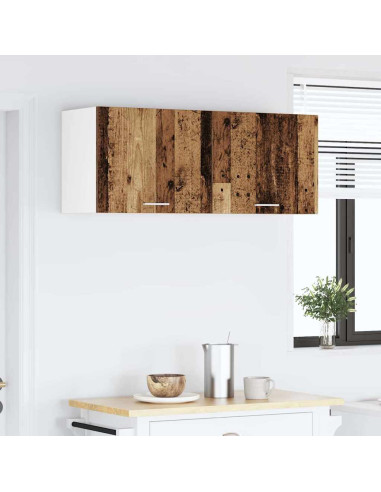 Armadio pensile con porta Riga 2 pcs Rovere Affumicato e Bianco