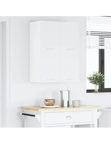 Armadio pensile con porta Riga 2 pcs Bianco 60 x 31 x 40 cm