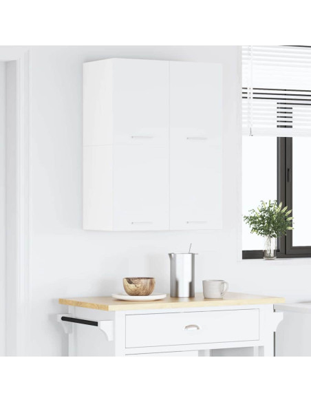 Armadio pensile con porta Riga 2 pcs Bianco 60 x 31 x 40 cm