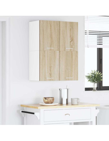 Armadio pensile Riga Quercia Sonoma e Bianca 60 x 31 x 40 cm