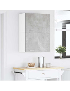 Armadio pensile Grigio Cemento e Bianco 60 x 31 x 40 cm 2