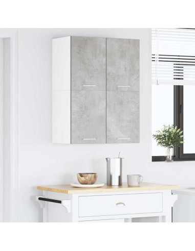 Armadio pensile con porta Riga 2 pcs Grigio Cemento e Bianco