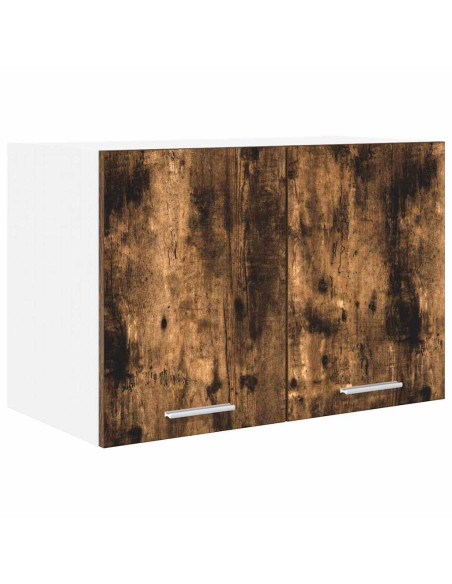 Armadio pensile con porta Riga 2 pcs Rovere Affumicato e Bianco