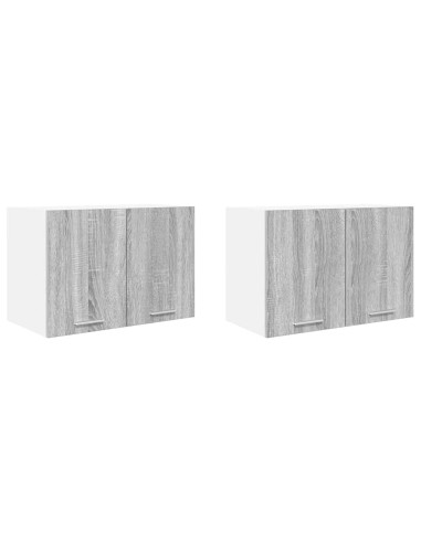 Armadio pensile con porta Riga 2 pcs Grigio Sonoma e Bianco