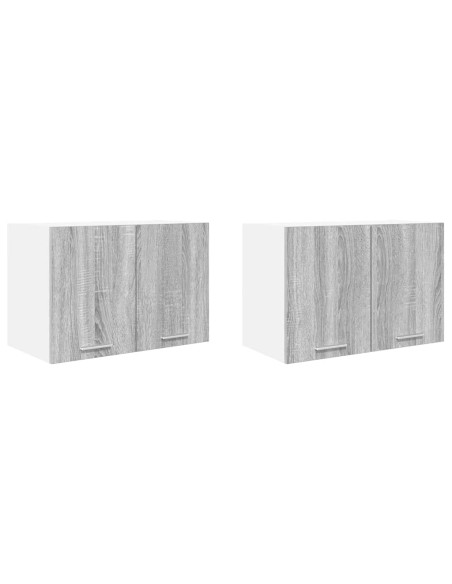 Armadio pensile con porta Riga 2 pcs Grigio Sonoma e Bianco