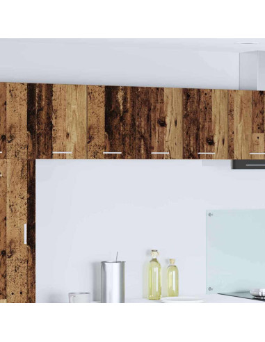 Armadio pensile con porta Riga 2 pcs Rovere Affumicato e Bianco