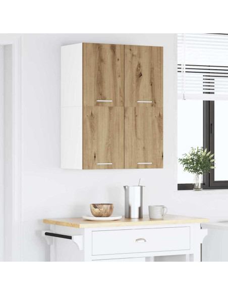 Armadio pensile Riga Rovere Artigiano e Bianco 60 x 31 x 40 cm