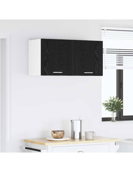 Armadio pensile con porta Riga Rovere Nero 80 x 31 x 40 cm