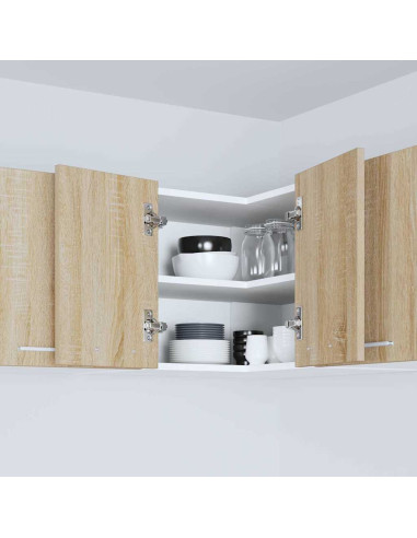 Armadio pensile Riga Quercia Sonoma e Bianca 57 x 57 x 40 cm