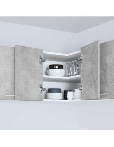 Armadio pensile Riga Grigio Cemento e Bianco 57 x 57 x 40 cm
