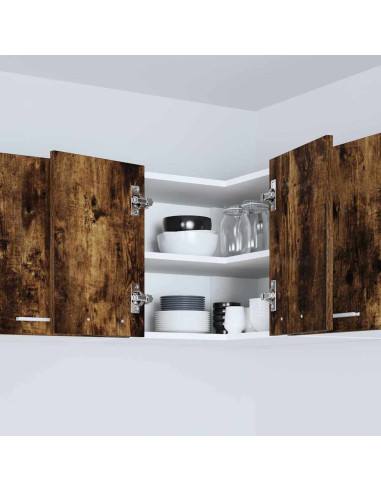 Armadio pensile Riga Rovere Affumicato e Bianco 57 x 57 x 40 cm
