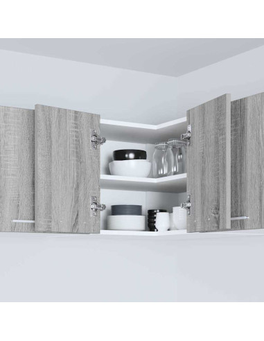 Armadio pensile Riga Grigio Sonoma e Bianco 57 x 57 x 40 cm