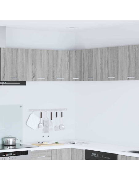 Armadio pensile Riga Grigio Sonoma e Bianco 57 x 57 x 40 cm