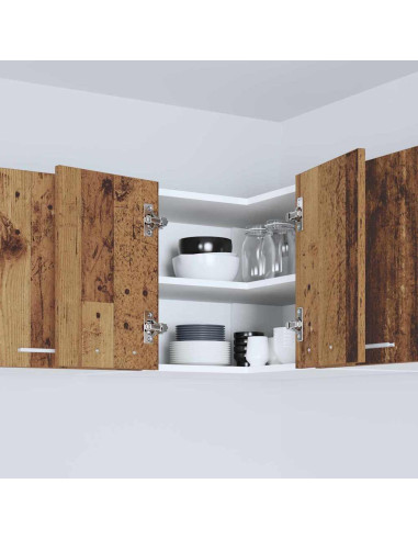 Armadio pensile Riga Rovere Affumicato e Bianco 57 x 57 x 40 cm