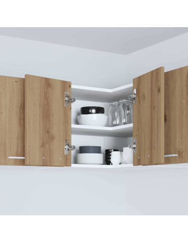 Armadio pensile Riga Rovere Artigiano e Bianco 57 x 57 x 40 cm