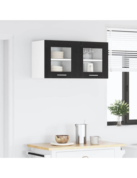 Armadio pensile con porta Riga Rovere Nero 40 x 31 x 40 cm