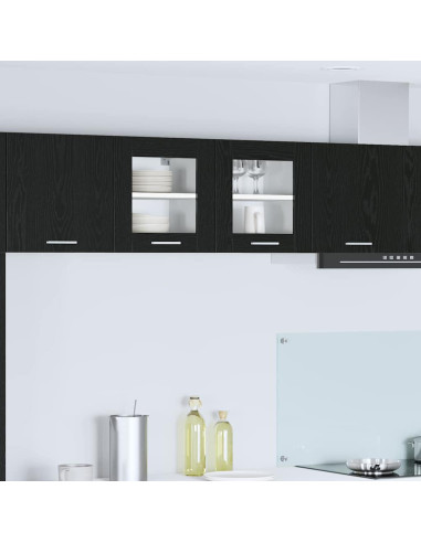 Armadio pensile Riga 2 pcs Rovere Nero 40 x 31 x 40 cm