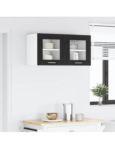 Armadio pensile Riga 2 pcs Rovere Nero 40 x 31 x 40 cm