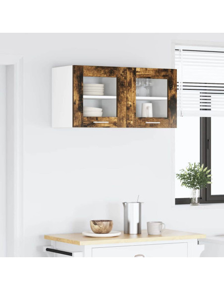 Armadio pensile con porta Riga Rovere fumé 40 x 31 x 40 cm