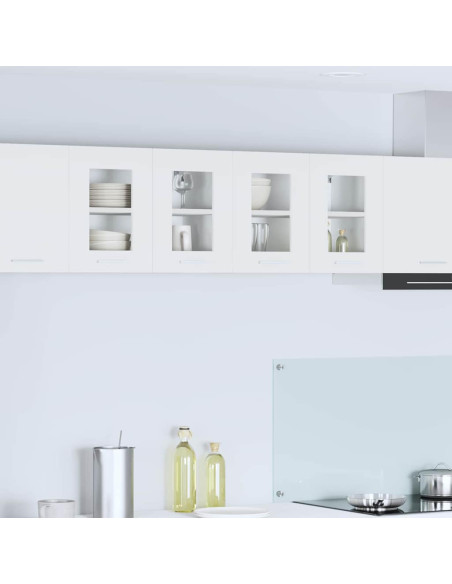 Armadio pensile con porta Riga 2 pcs Bianco 60 x 31 x 40 cm