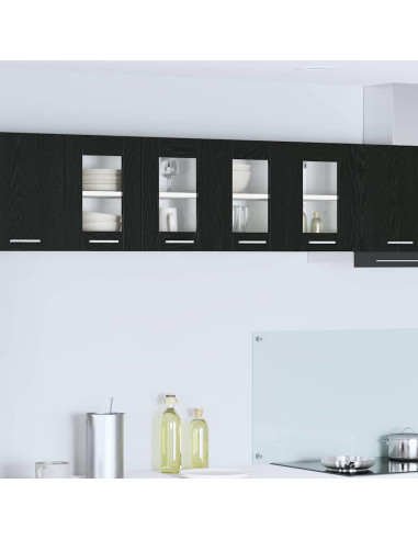 Armadio pensile con porta Riga Rovere Nero 60 x 31 x 40 cm