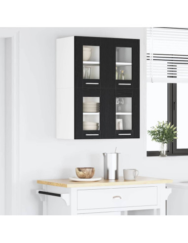 Armadio pensile con porta Riga Rovere Nero 60 x 31 x 40 cm