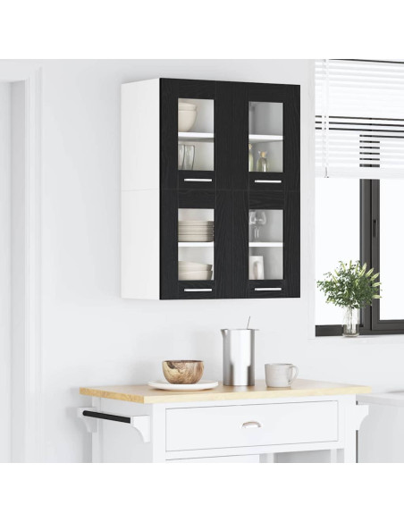 Armadio pensile Riga 2 pcs Rovere Nero 60 x 31 x 40 cm