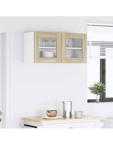 Armadio pensile Riga Quercia Sonoma e Bianca 80 x 31 x 40 cm