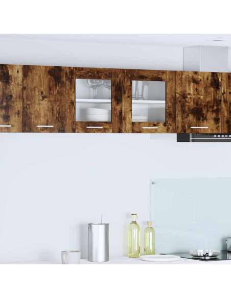 Armadio pensile Riga Rovere Affumicato e Bianco 80 x 31 x 40 cm