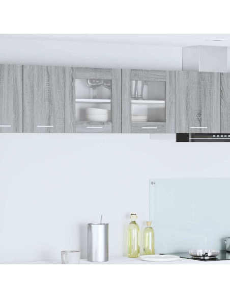 Armadio pensile Riga Grigio Sonoma e Bianco 80 x 31 x 40 cm