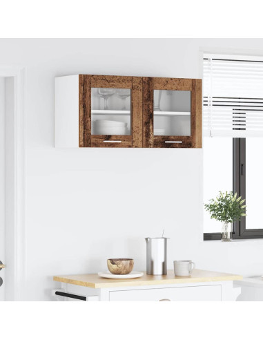 Armadio pensile Riga Rovere Affumicato e Bianco 80 x 31 x 40 cm