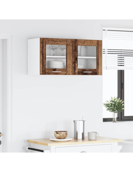 Armadio pensile Riga Rovere Affumicato e Bianco 80 x 31 x 40 cm