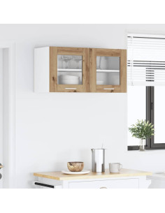 Armadio pensile Rovere Artigiano e Bianco 80 x 31 x 40 cm 2