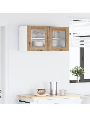 Armadio pensile Rovere Artigiano e Bianco 80 x 31 x 40 cm