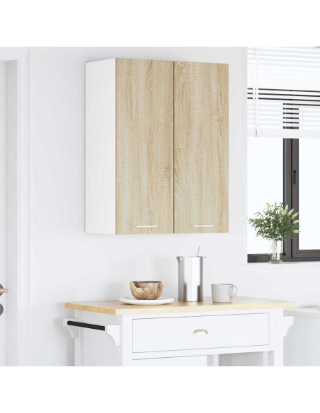 Armadio pensile con porta Riga 2 pcs Quercia Sonoma e Bianca