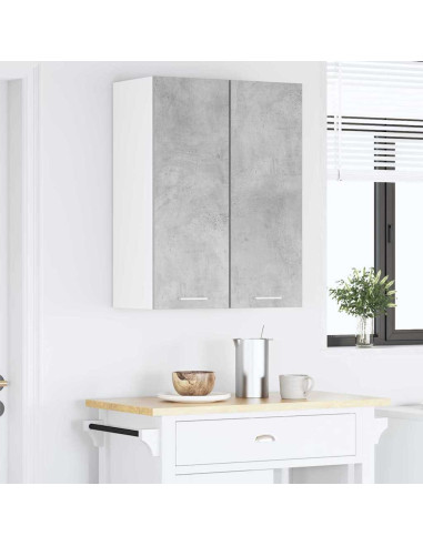 Armadio pensile con porta Riga 2 pcs Grigio Cemento e Bianco